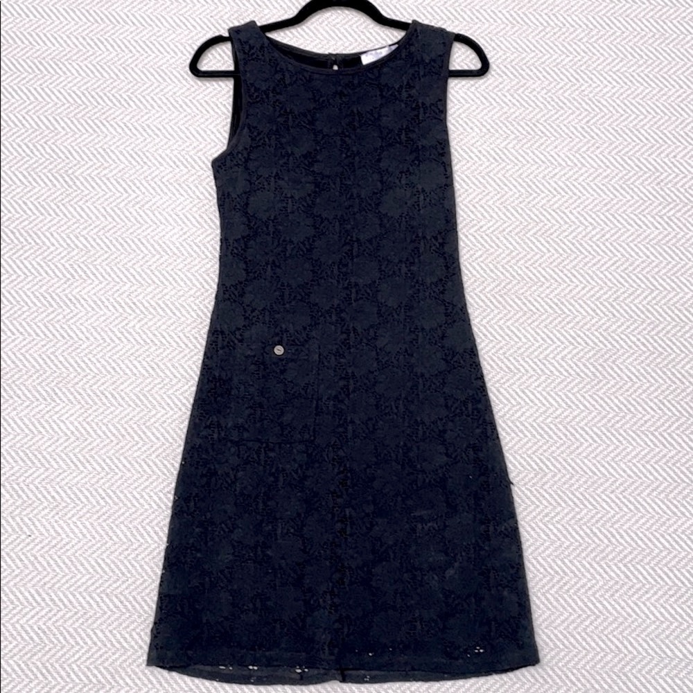 PAPILLON BLANC Black Lace Overlay Dress